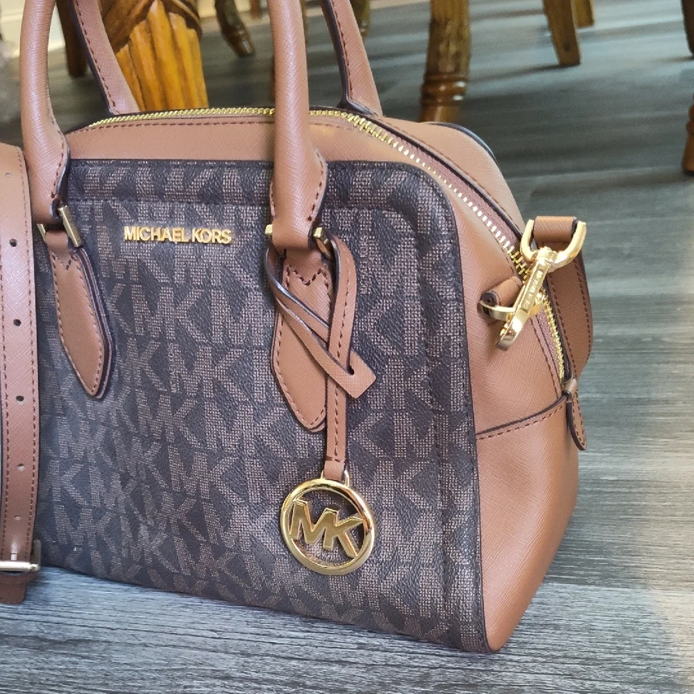 Michael Kors Brown Satchel with Gold Hardware